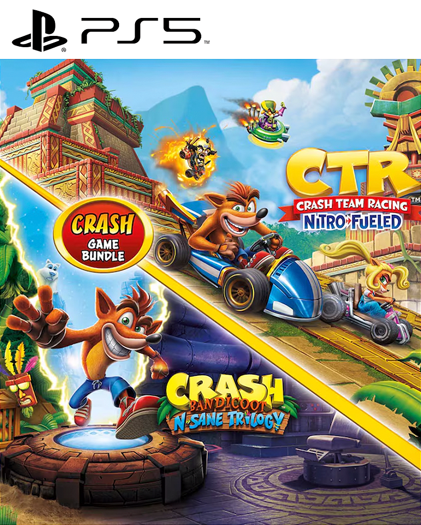 Crash Bandicoot N. Sane Trilogy + CTR Nitro-Fueled PS5 Mídia Digital
